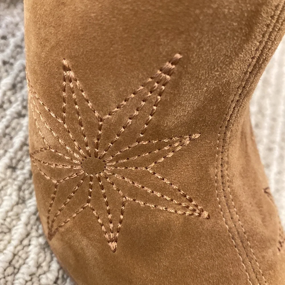 CHLOE GOSSELIN DIANE BACKLESS SUEDE CHUNKY HEELED BOOT LIKE SHOE - Picture 12 of 16